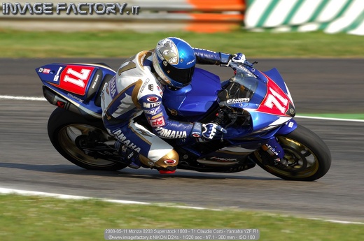 2008-05-11 Monza 0203 Superstock 1000 - 71 Claudio Corti - Yamaha YZF R1